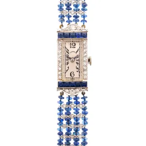 Tiffany & Co. Sapphire Diamond Art Deco Watch