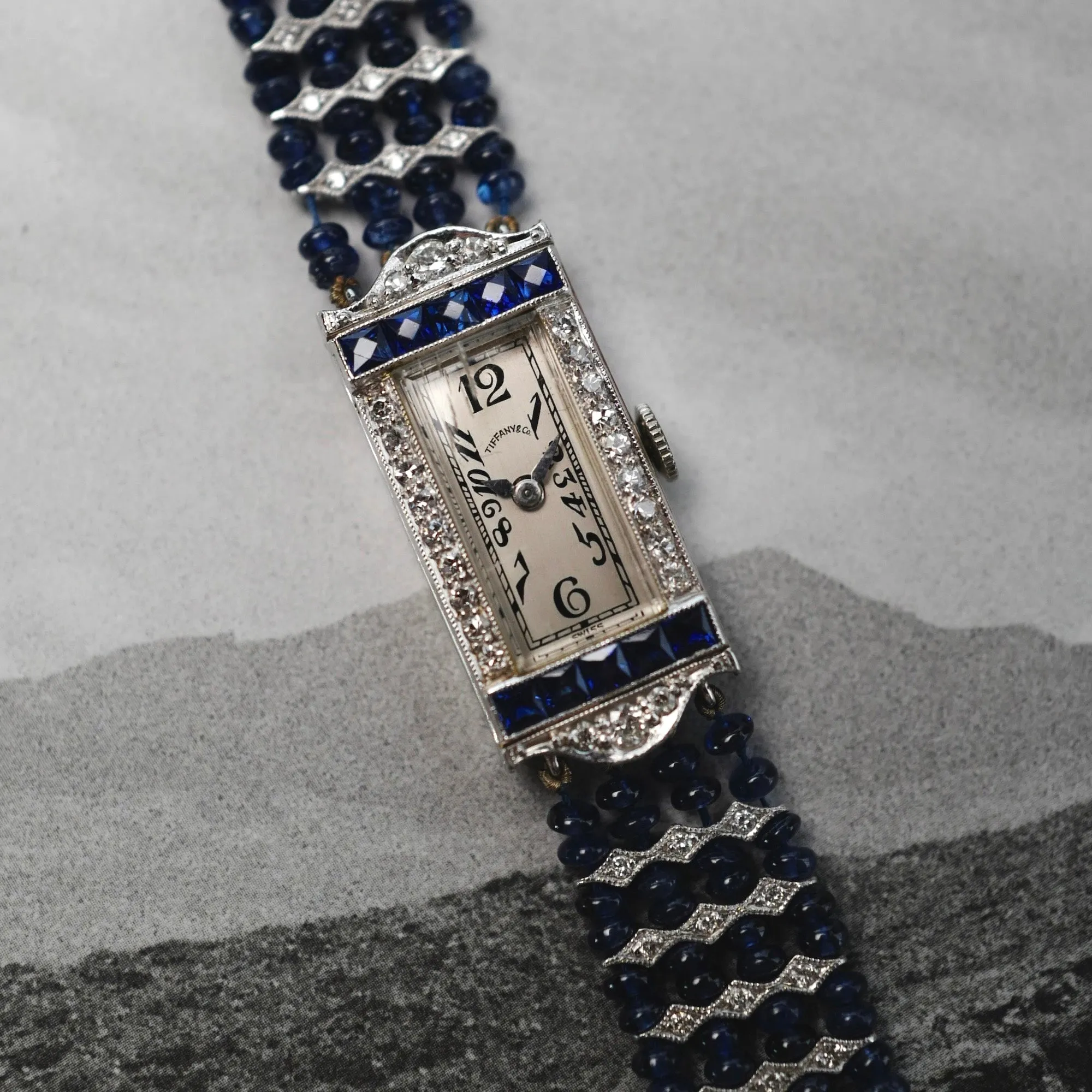 Tiffany & Co. Sapphire Diamond Art Deco Watch
