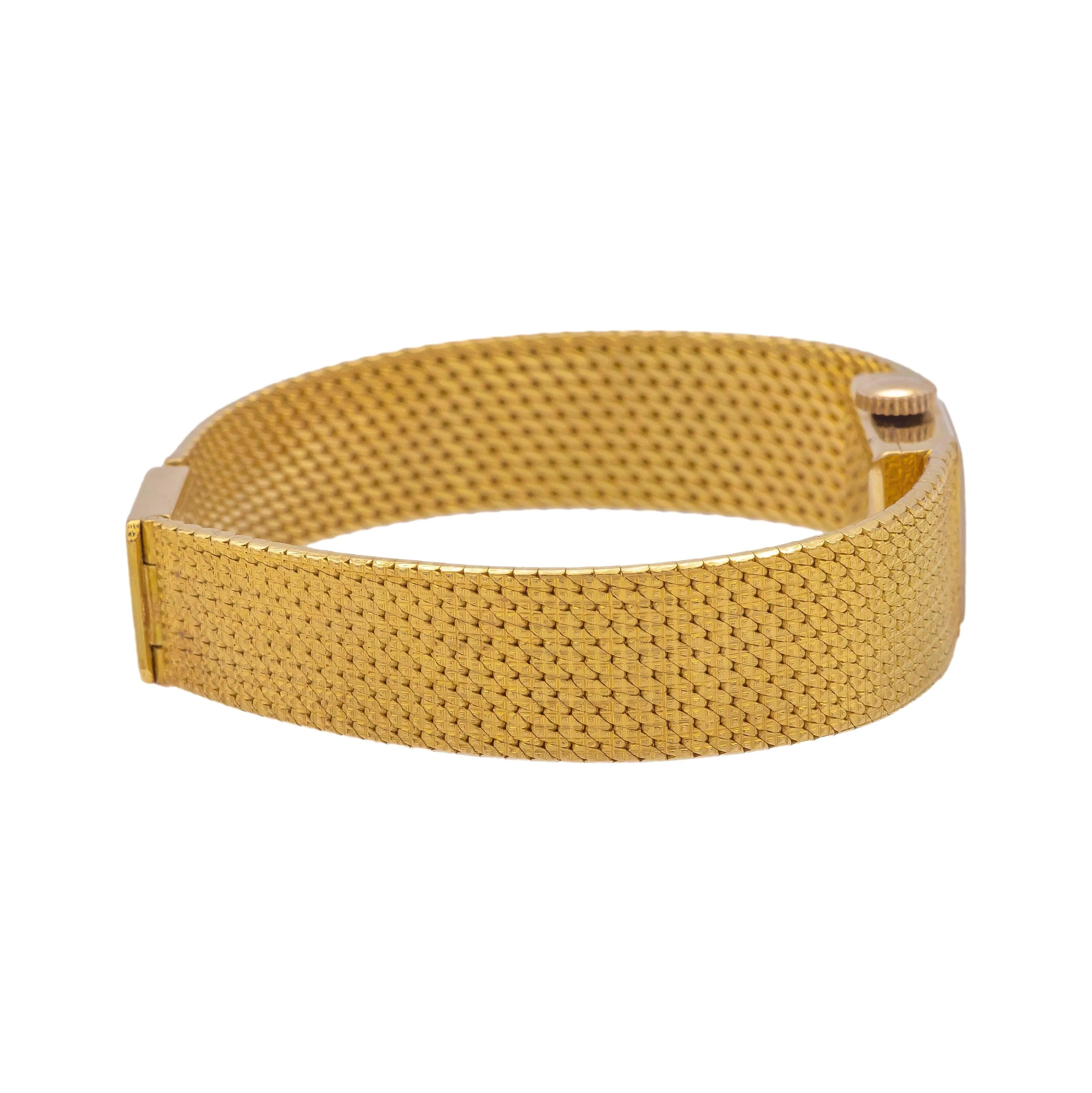 Tiffany & Co. Vintage 18K Yellow Gold Square Watch with mesh Bracelet- 1960's