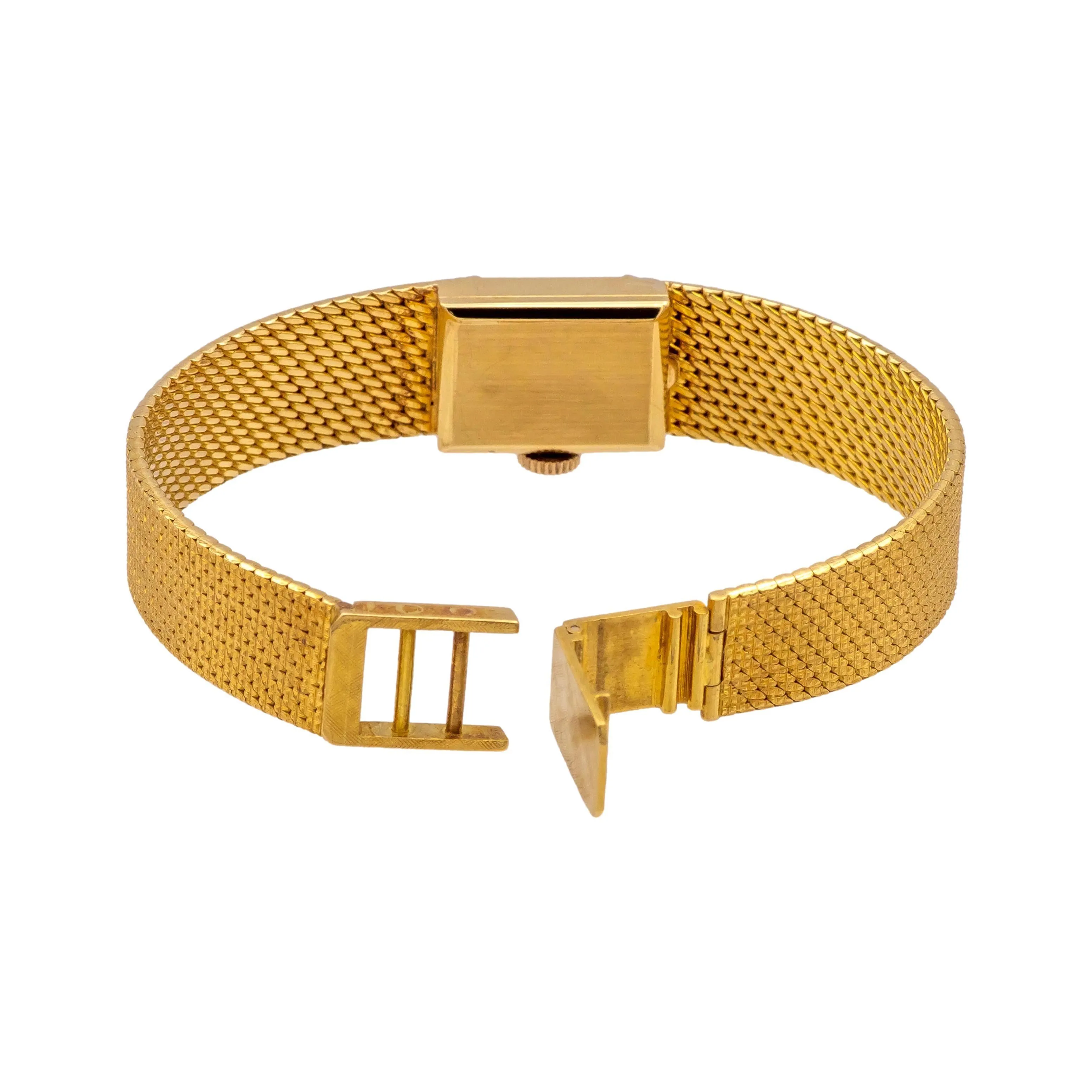 Tiffany & Co. Vintage 18K Yellow Gold Square Watch with mesh Bracelet- 1960's