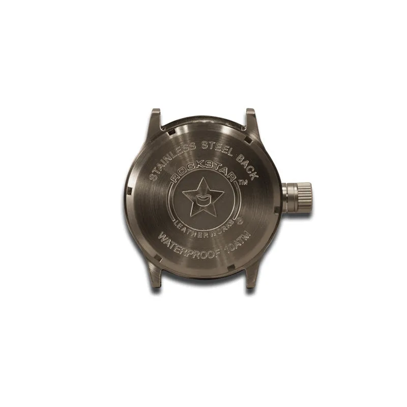 Timber Brown Stressed Wide Leather Cuff Watch
