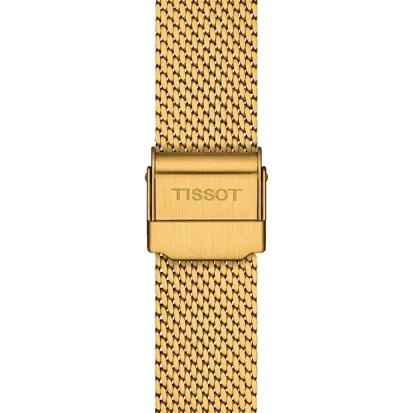 Tissot everytime Gold Mesh Bracelet Gold Dial Quartz Watch for Ladies - T143.210.33.021.00