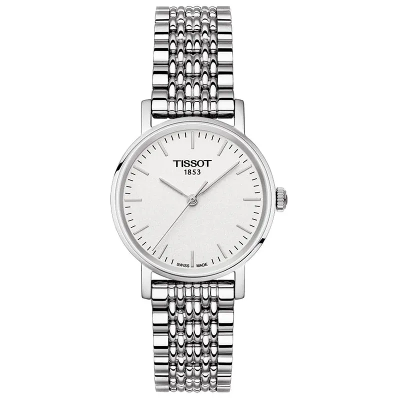 Tissot Everytime Silver Stainless Steel White Dial Quartz Watch for Ladies - T109.210.11.031.00