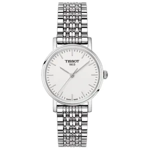 Tissot Everytime Silver Stainless Steel White Dial Quartz Watch for Ladies - T109.210.11.031.00