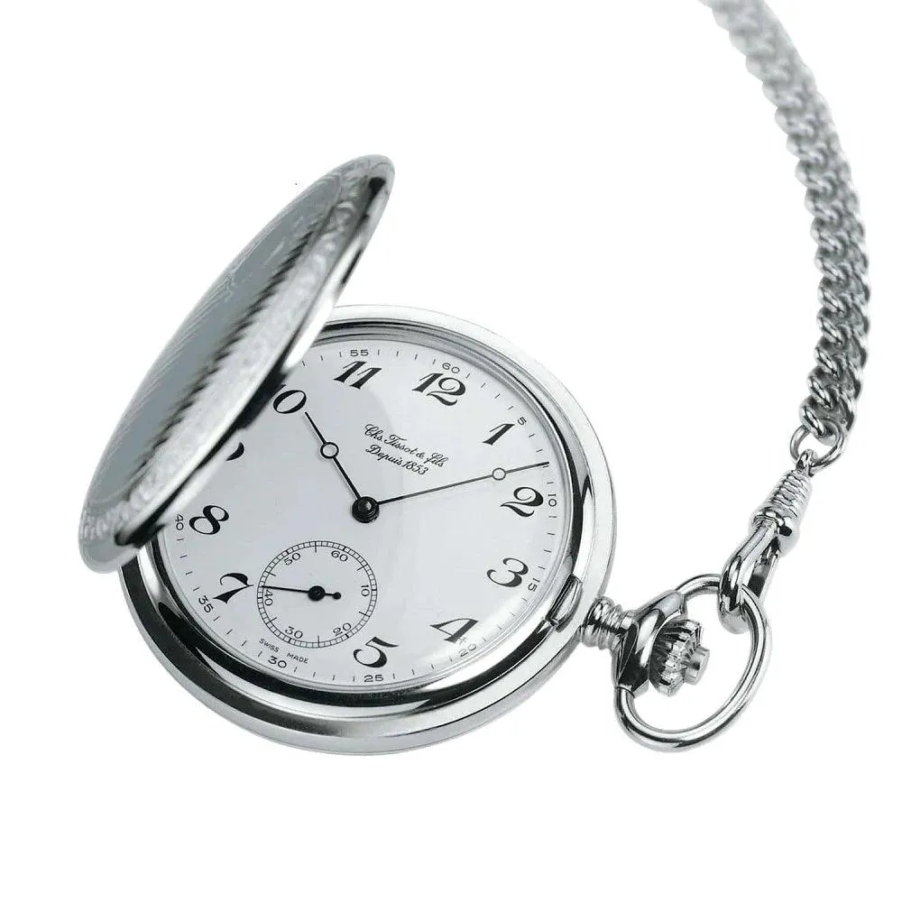 Tissot Pocket Watch Savonette Mechanical 49mm White Manual charge Ottone Finish Palladio T83.6.402.12