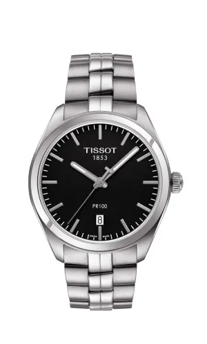Tissot PR 100 Quartz Black Dial Stainless Steel Men's Watch T1014101105100