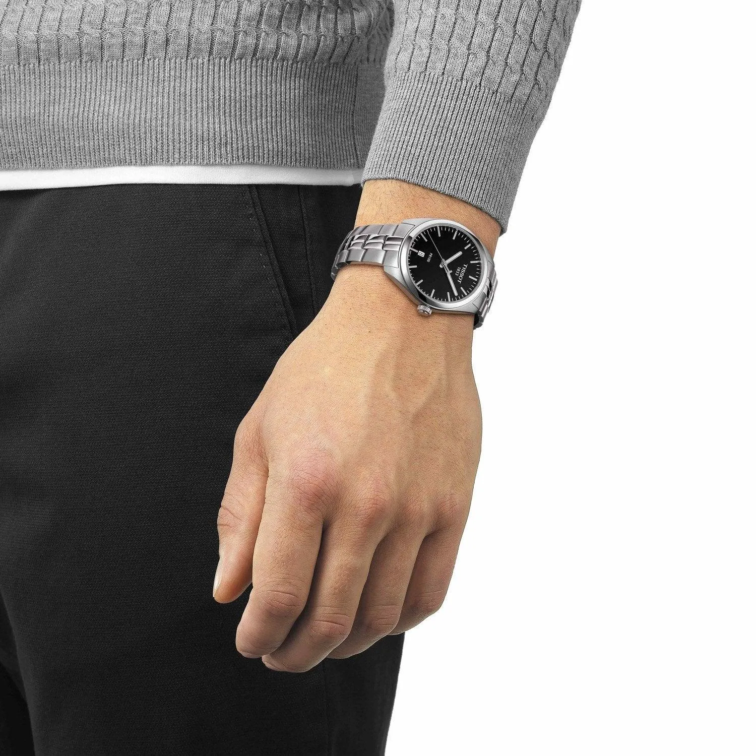 Tissot PR 100 Quartz Black Dial Stainless Steel Men's Watch T1014101105100