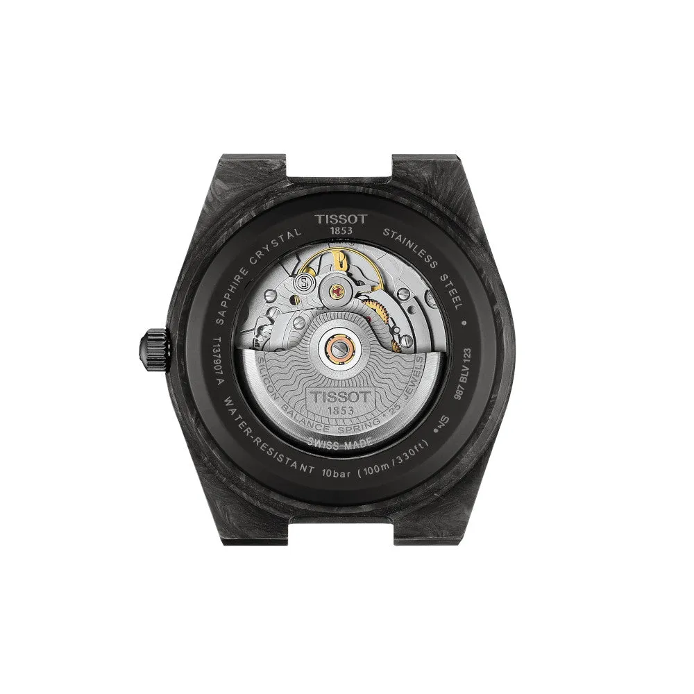 Tissot PRX Powermatic 80 Mens Carbon Black Rubber Strap Watch