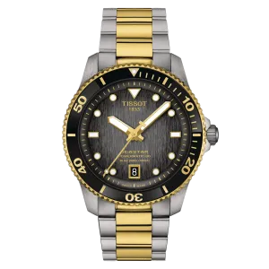Tissot Seastar 1000 Powermatic 80 40mm Yellow Gold-Black Men's Watch T1208072205100