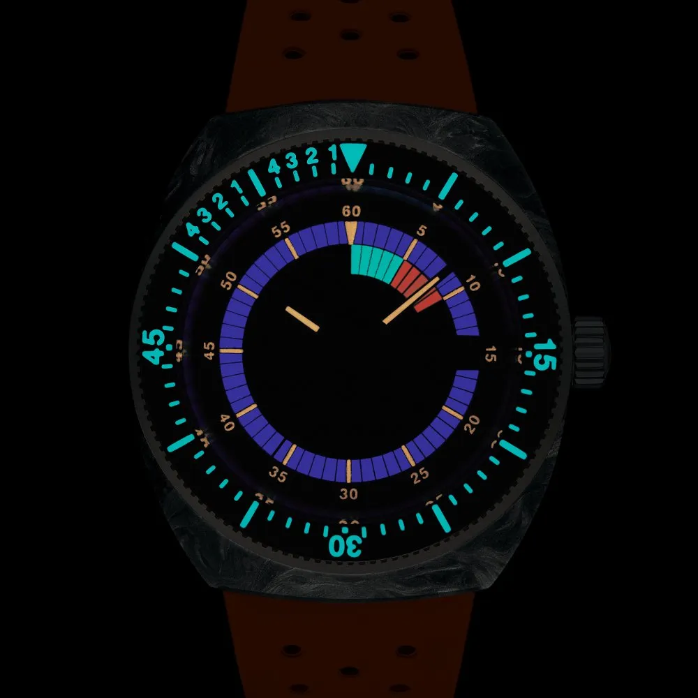 Tissot Sideral S Powermatic 80 Black & Grey Marbled Forged Carbon Case with Red Rubber Strap Watch