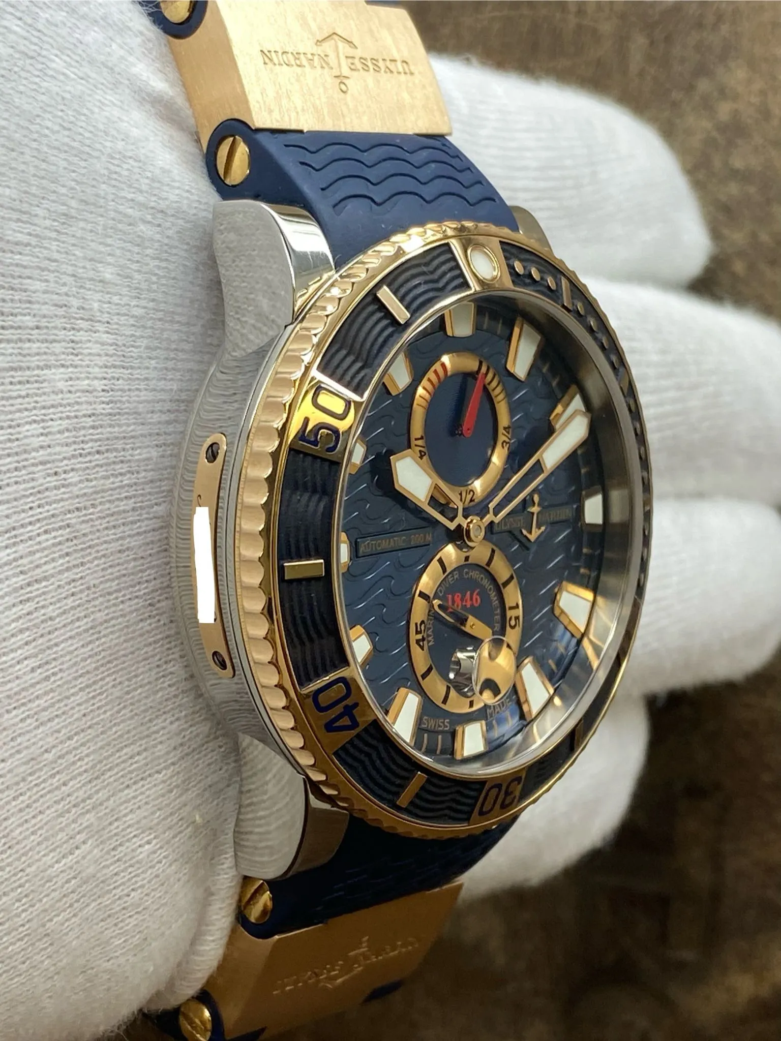 Ulysse Nardin Maxi Marine Diver Titanium & 18K Rose Gold 265-90-3/93 Blue Dial Automatic Men's Watch