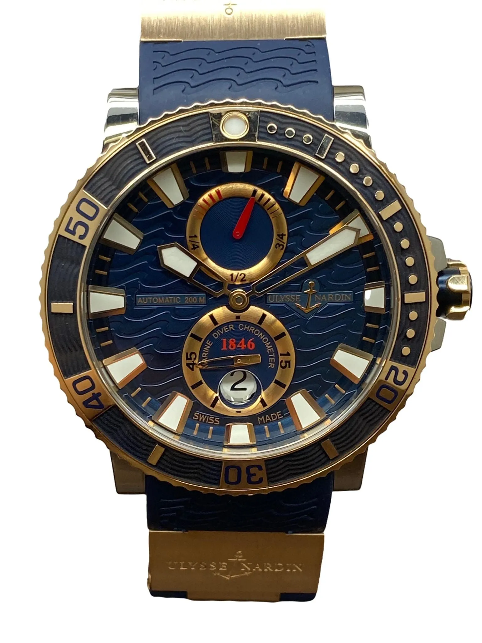 Ulysse Nardin Maxi Marine Diver Titanium & 18K Rose Gold 265-90-3/93 Blue Dial Automatic Men's Watch