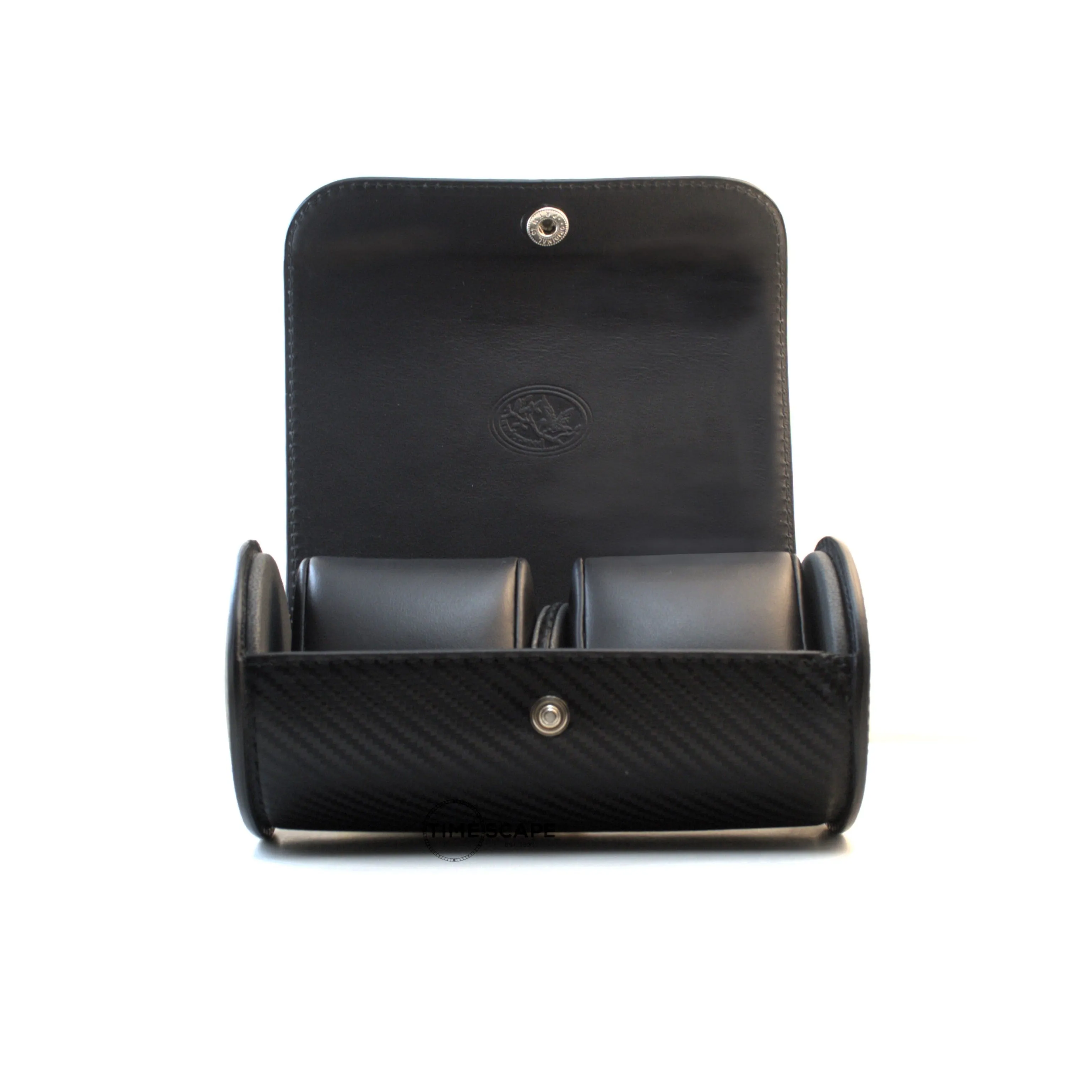 Underwood (London) - Double Round Watch Storage Case in Carbon Fiber
