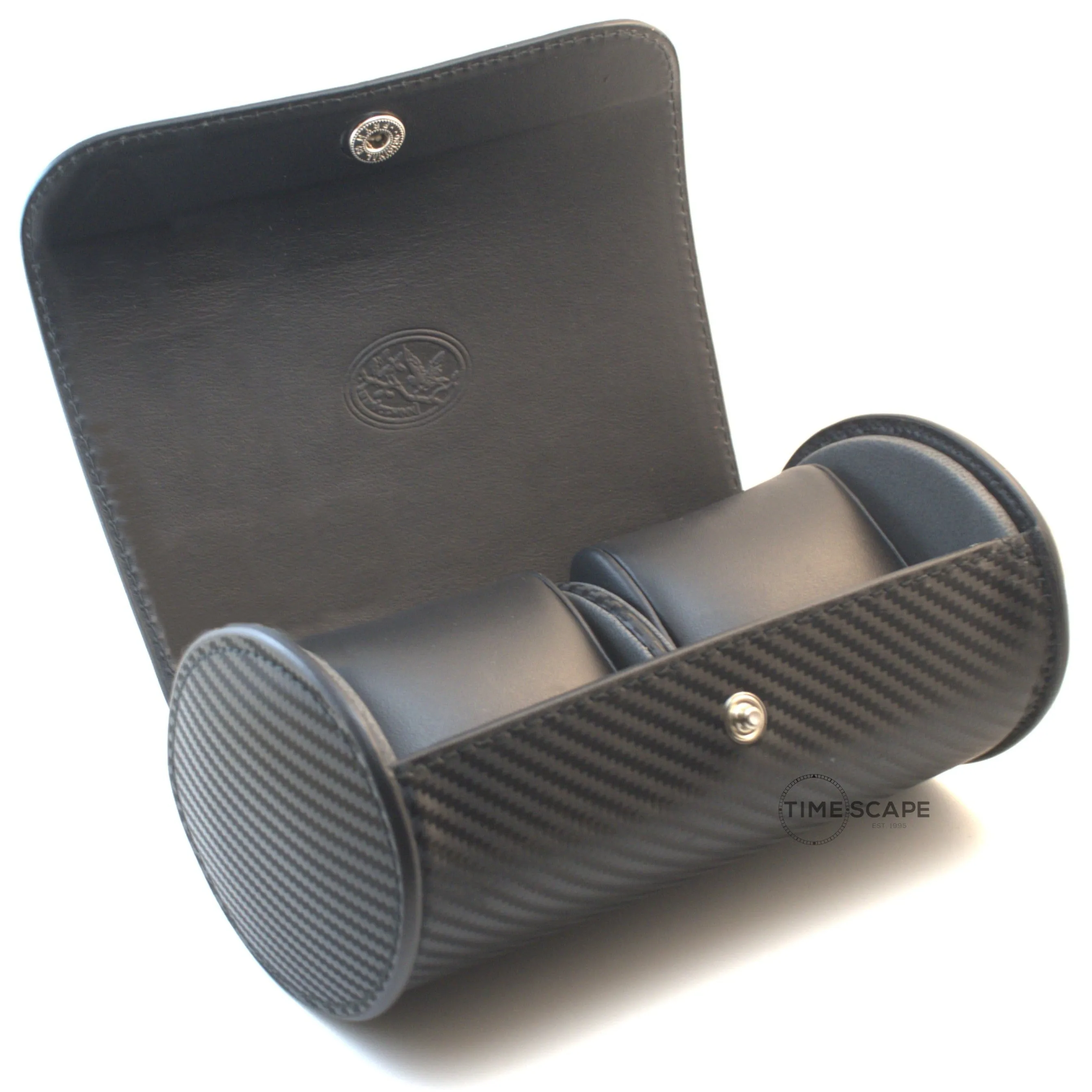 Underwood (London) - Double Round Watch Storage Case in Carbon Fiber