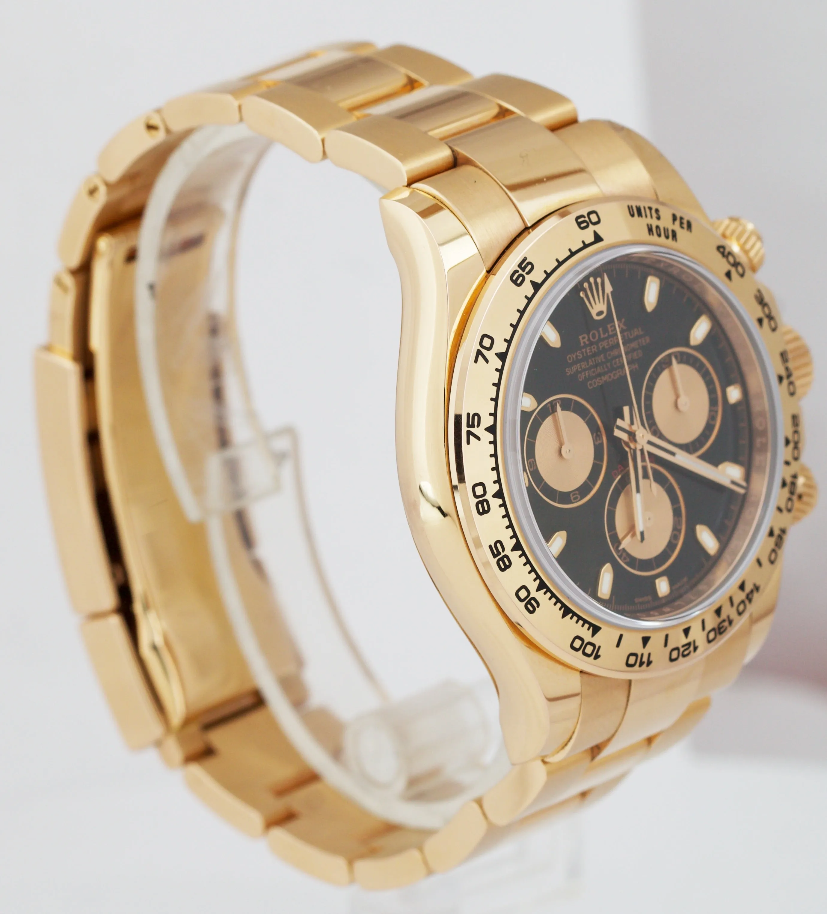 UNPOL. 2017 Rolex Daytona Cosmograph Black 40mm 18K Rose Gold Watch 116505 CARD