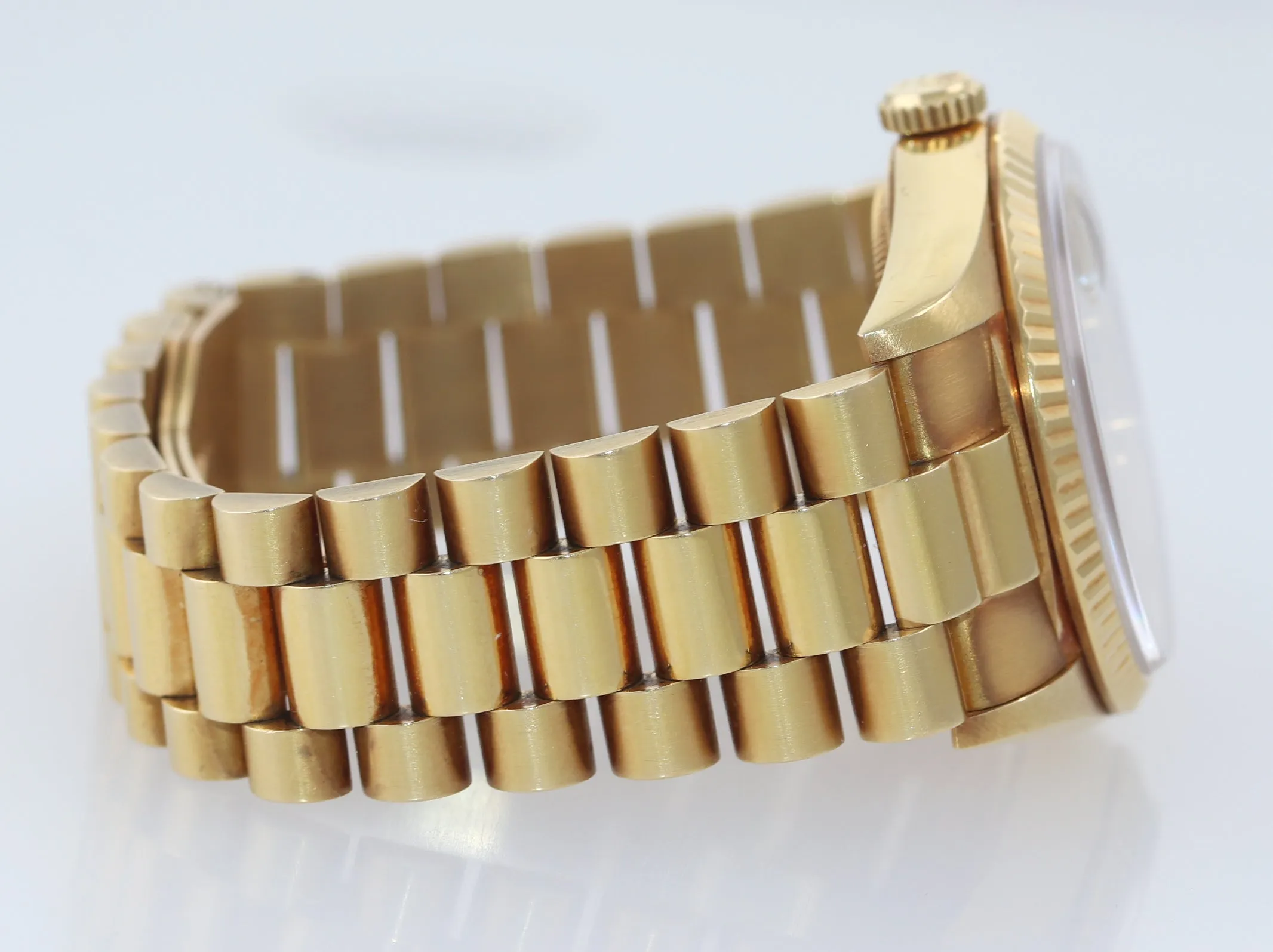 UNPOLISHED Rolex President 36mm Champagne Double Quick Gold Watch 18238 Patina