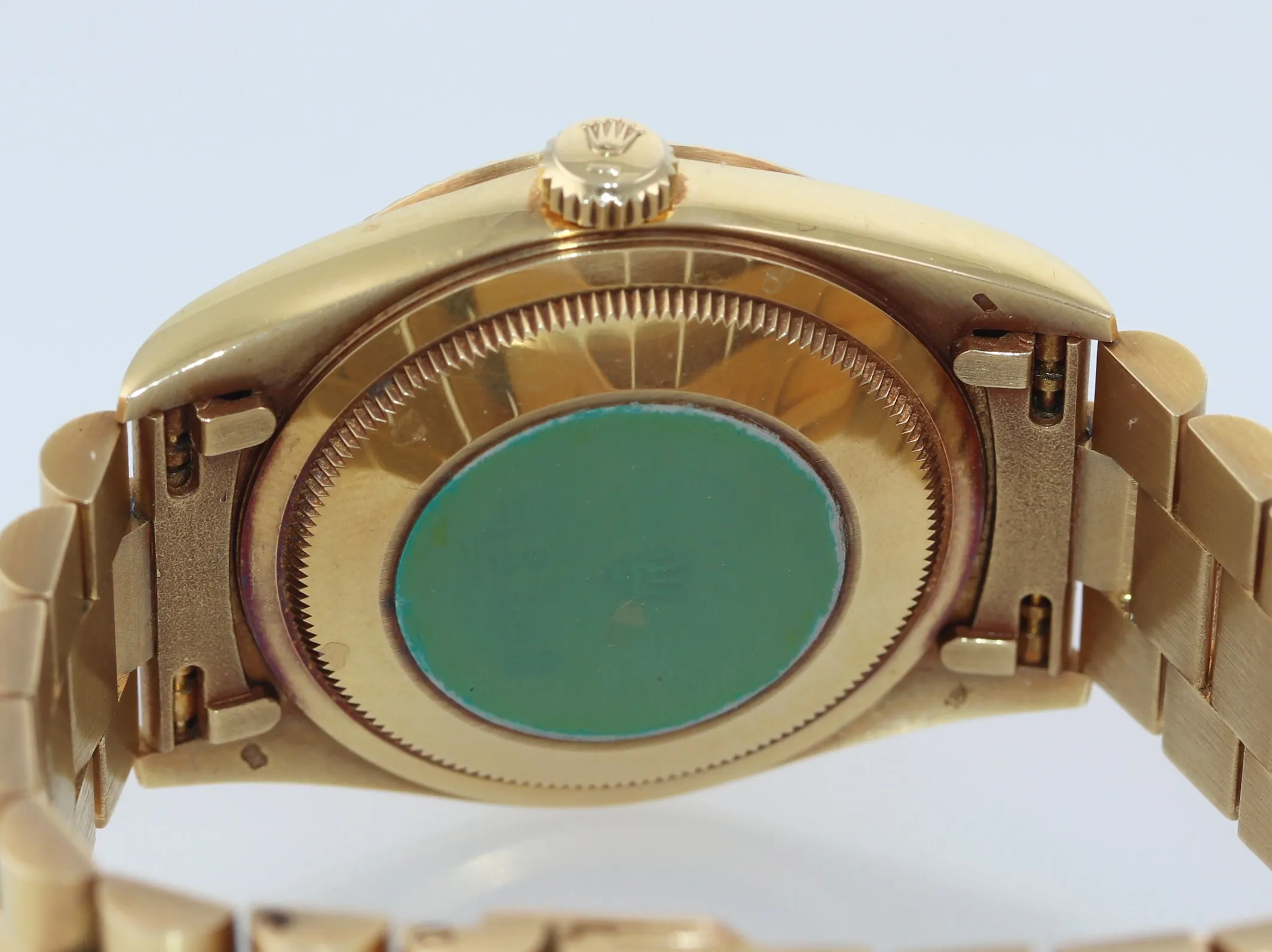 UNPOLISHED Rolex President 36mm Champagne Double Quick Gold Watch 18238 Patina