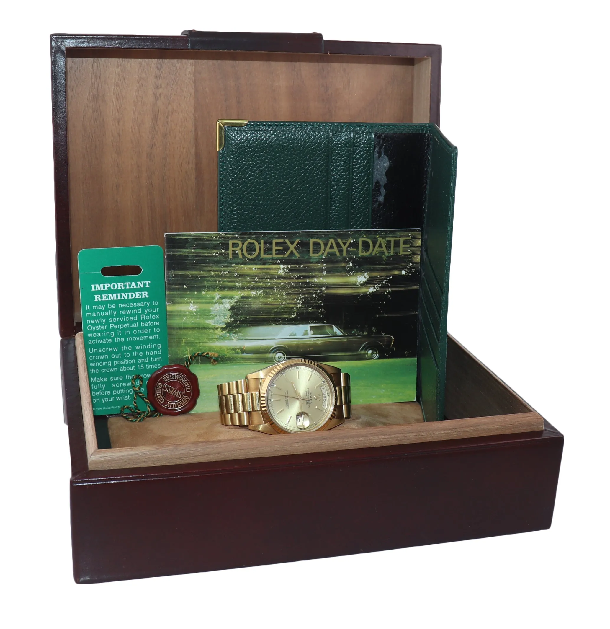 UNPOLISHED Rolex President 36mm Champagne Double Quick Gold Watch 18238 Patina