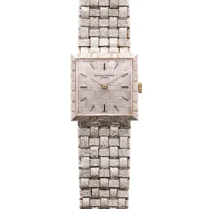 Vacheron Constantin Ladies White Gold Woven Braclet Watch