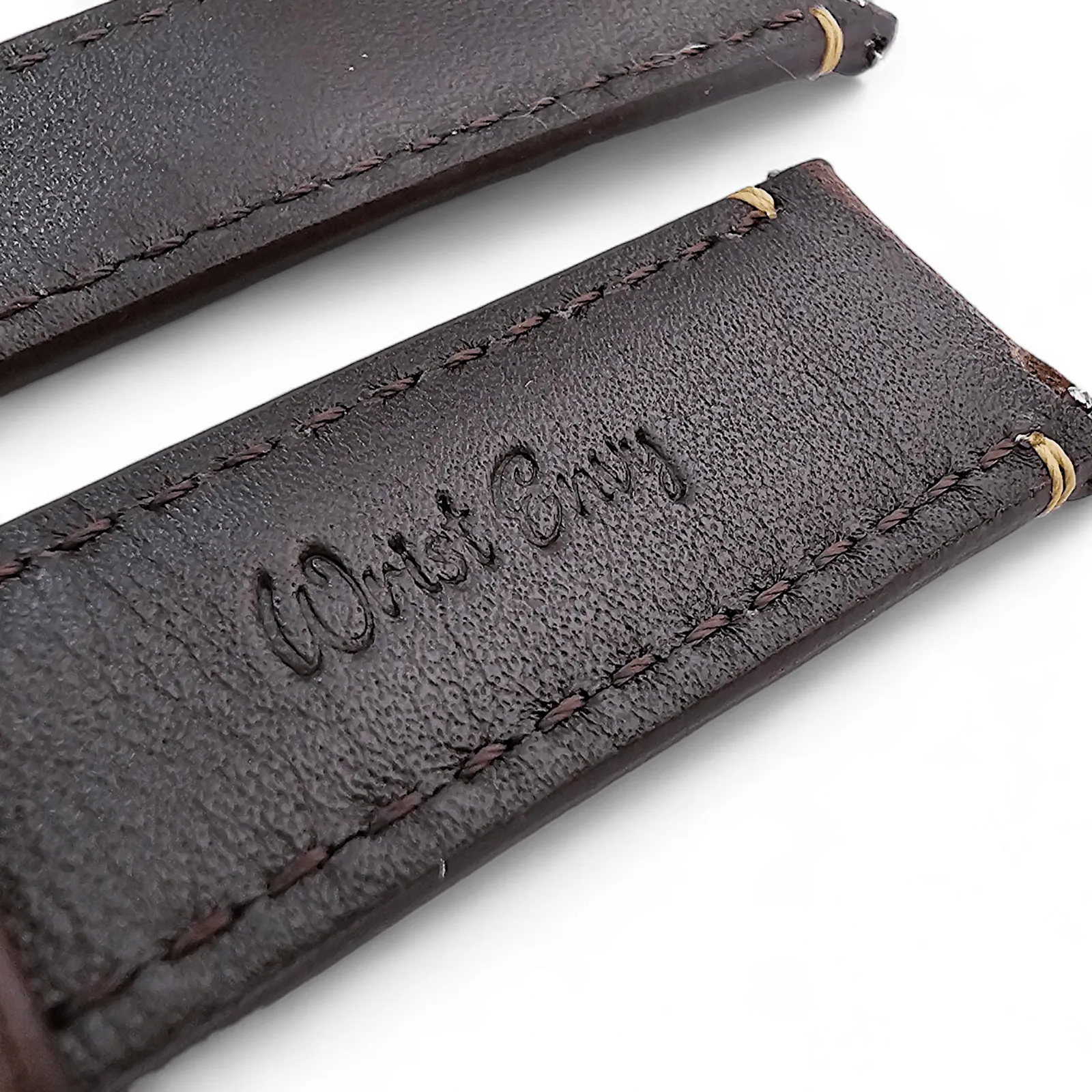Vegetable Tanned Vintage Italian Leather Watch Strap 20mm 22mm Coffee Brown
