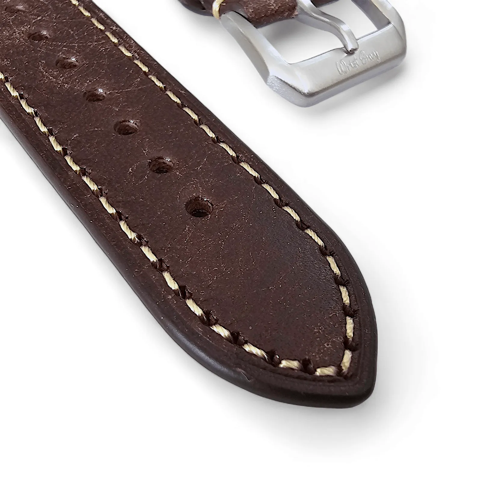 Vegetable Tanned Vintage Italian Leather Watch Strap 20mm 22mm Coffee Brown