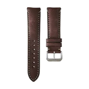 Vegetable Tanned Vintage Italian Leather Watch Strap 20mm 22mm Coffee Brown