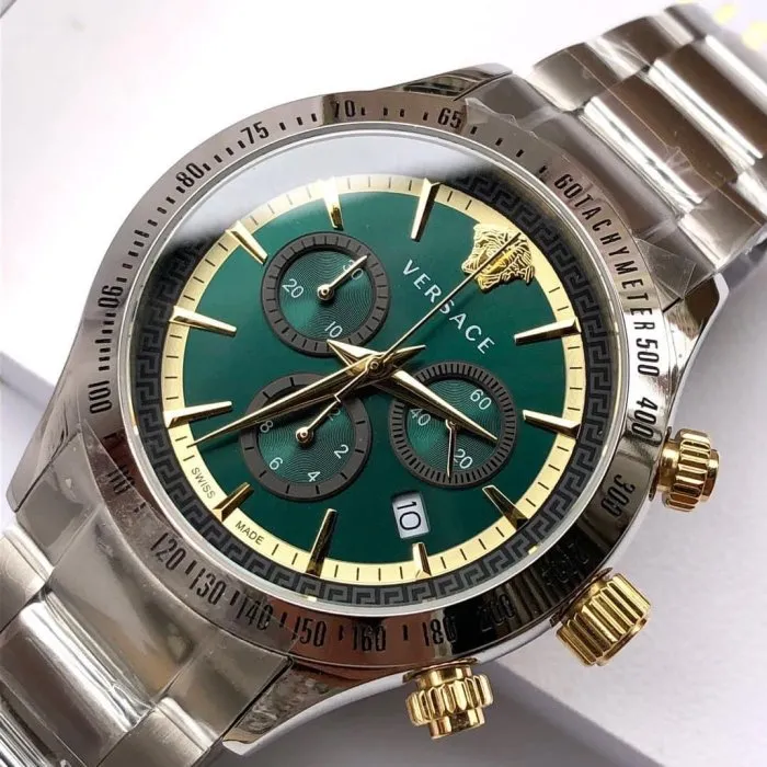 Versace Classic Chronograph Green Dial Men's Watch VEV700721