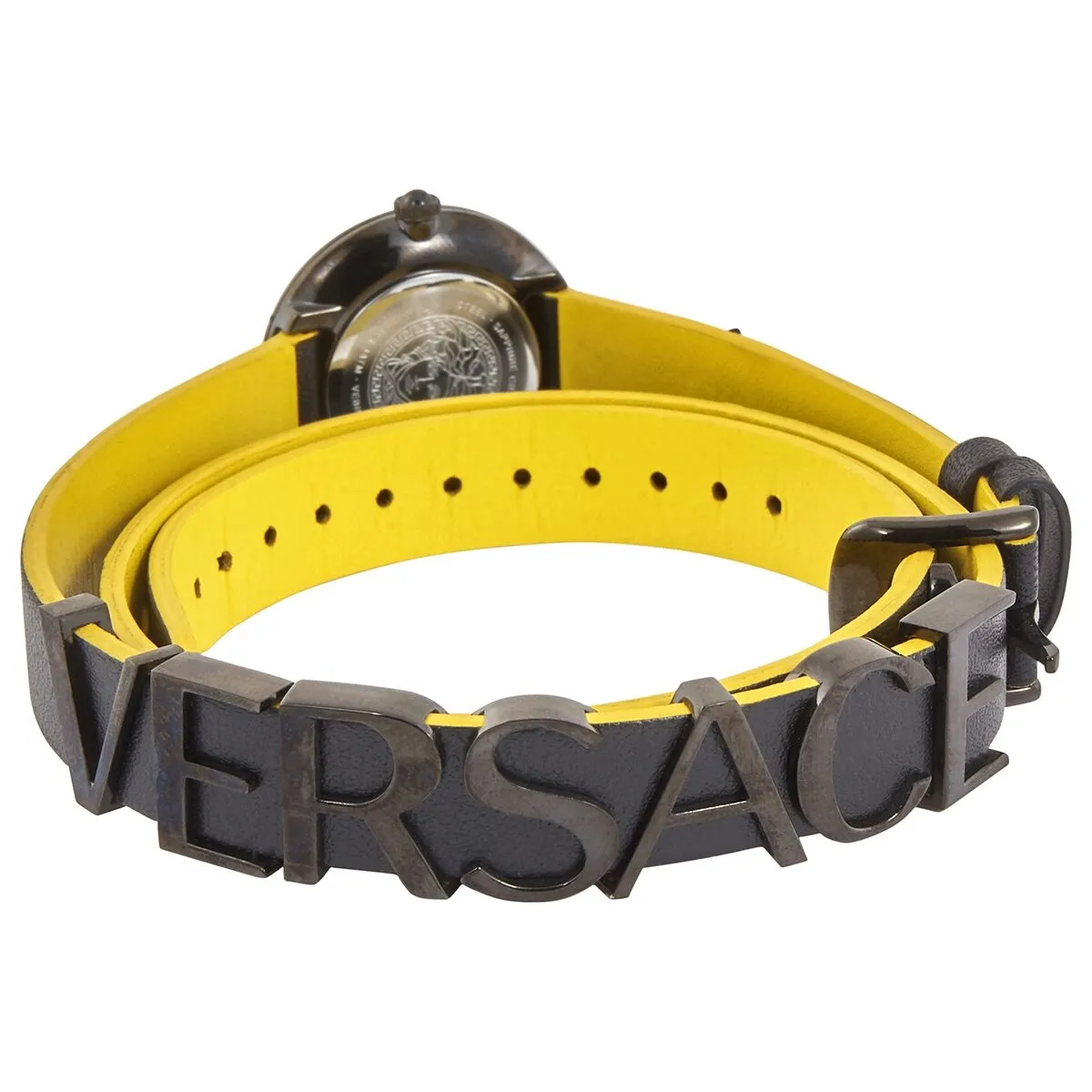 Versace V-Flare Quartz Black Dial Black Leather Ladies Watch VEBN00518
