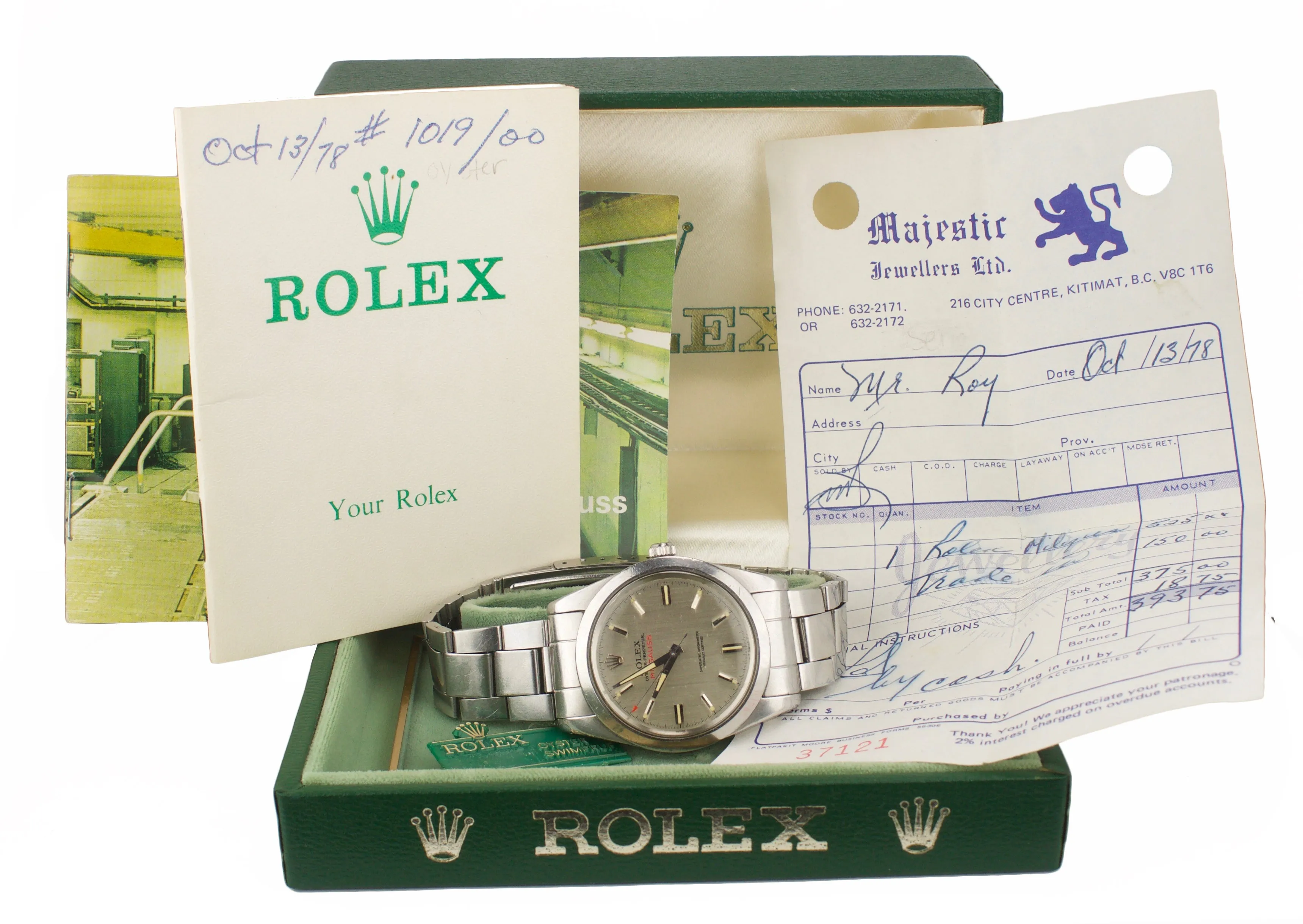 Vintage 1970 Rolex Milgauss Silver MK1 Rail Dial ONE OWNER 1019 38mm Steel Watch