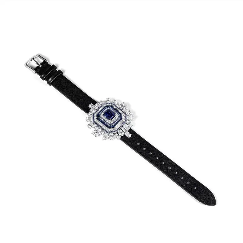 Vintage Belt Sapphire Bracelet Silver for Women Fine Jewelry