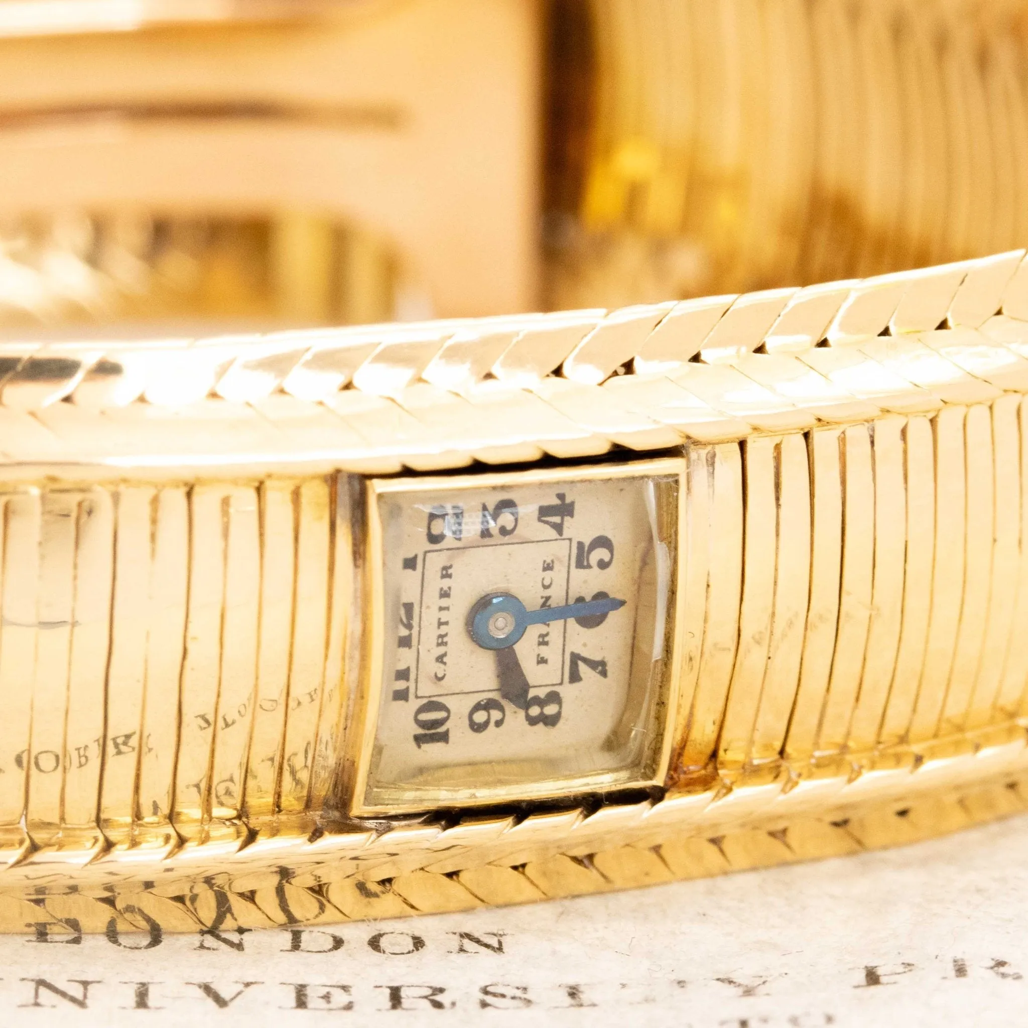 Vintage Bracelet Watch by Cartier France c 1940s