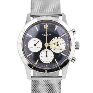 VINTAGE Breitling AVI Co-Pilot RAQUEL WELCH Steel Mesh Chrono 41mm Manual 765
