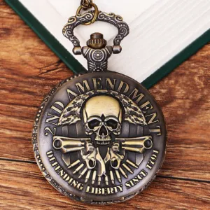Vintage Bronze 2nd Amendment Pocket Watch