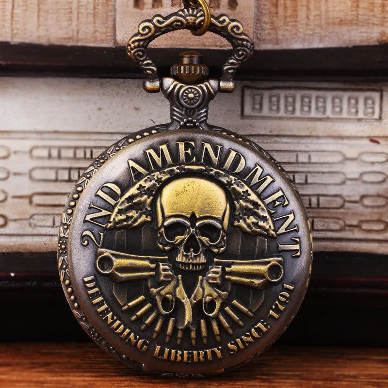 Vintage Bronze 2nd Amendment Pocket Watch