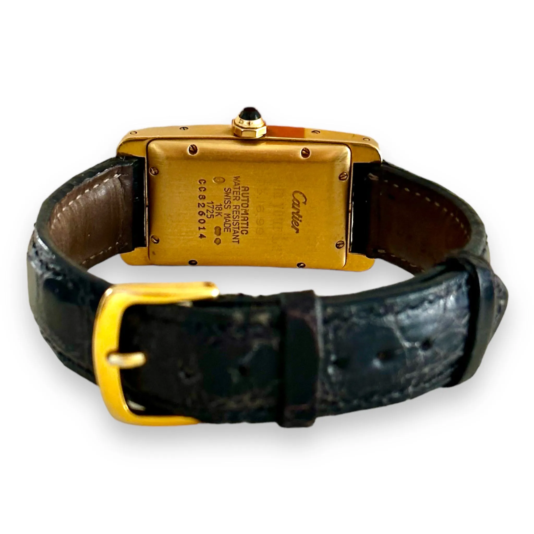 Vintage CARTIER Tank Américaine Medium W2603556 18K Yellow Gold Mens Automatic Watch