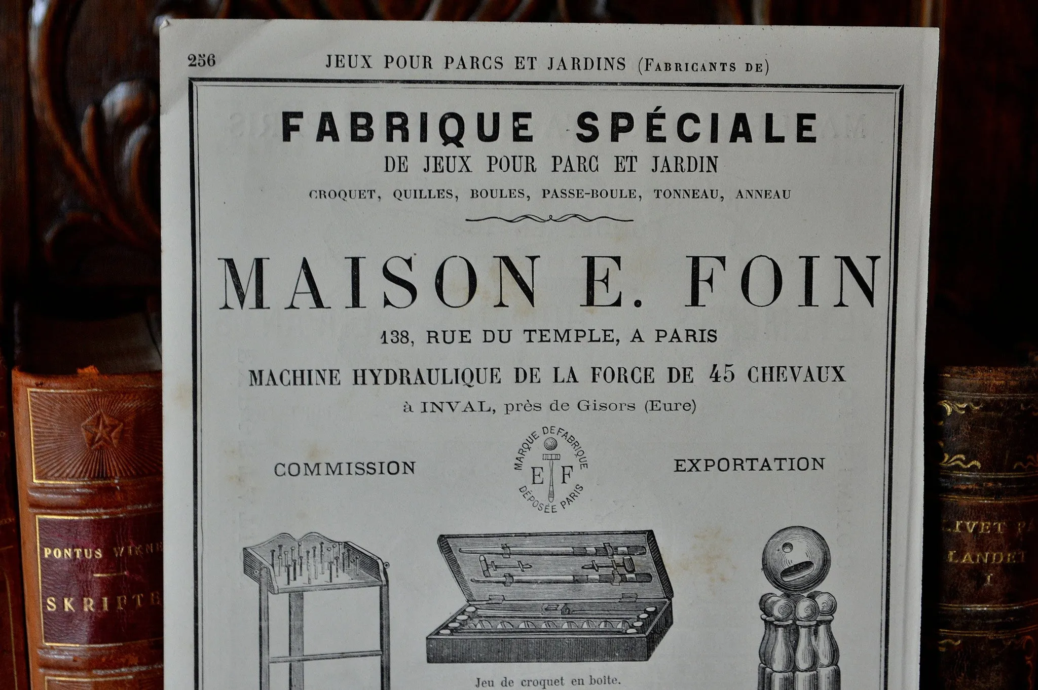 Vintage French Paris Graphic Advertising Print for Children's Toys and Watches Two Sided Ephemera