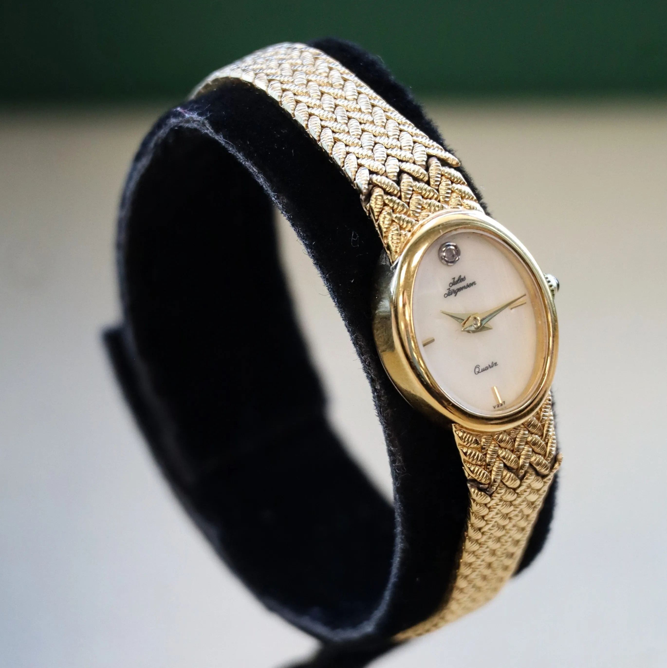 Vintage Jules Jurgensen Ladies Quartz Watch - V237 Integrated Gold Plated Mesh Bracelet. IN BOX!