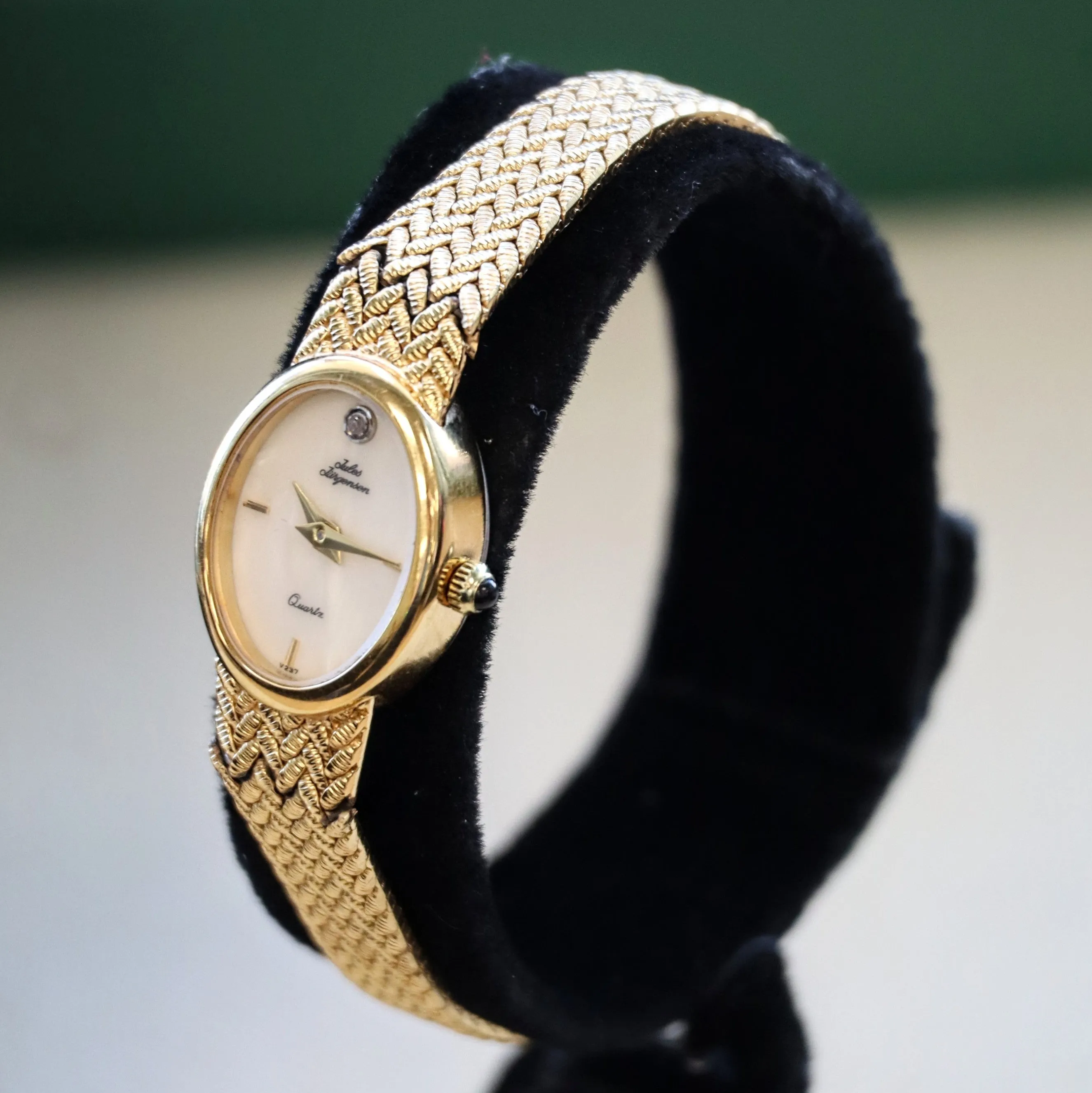 Vintage Jules Jurgensen Ladies Quartz Watch - V237 Integrated Gold Plated Mesh Bracelet. IN BOX!