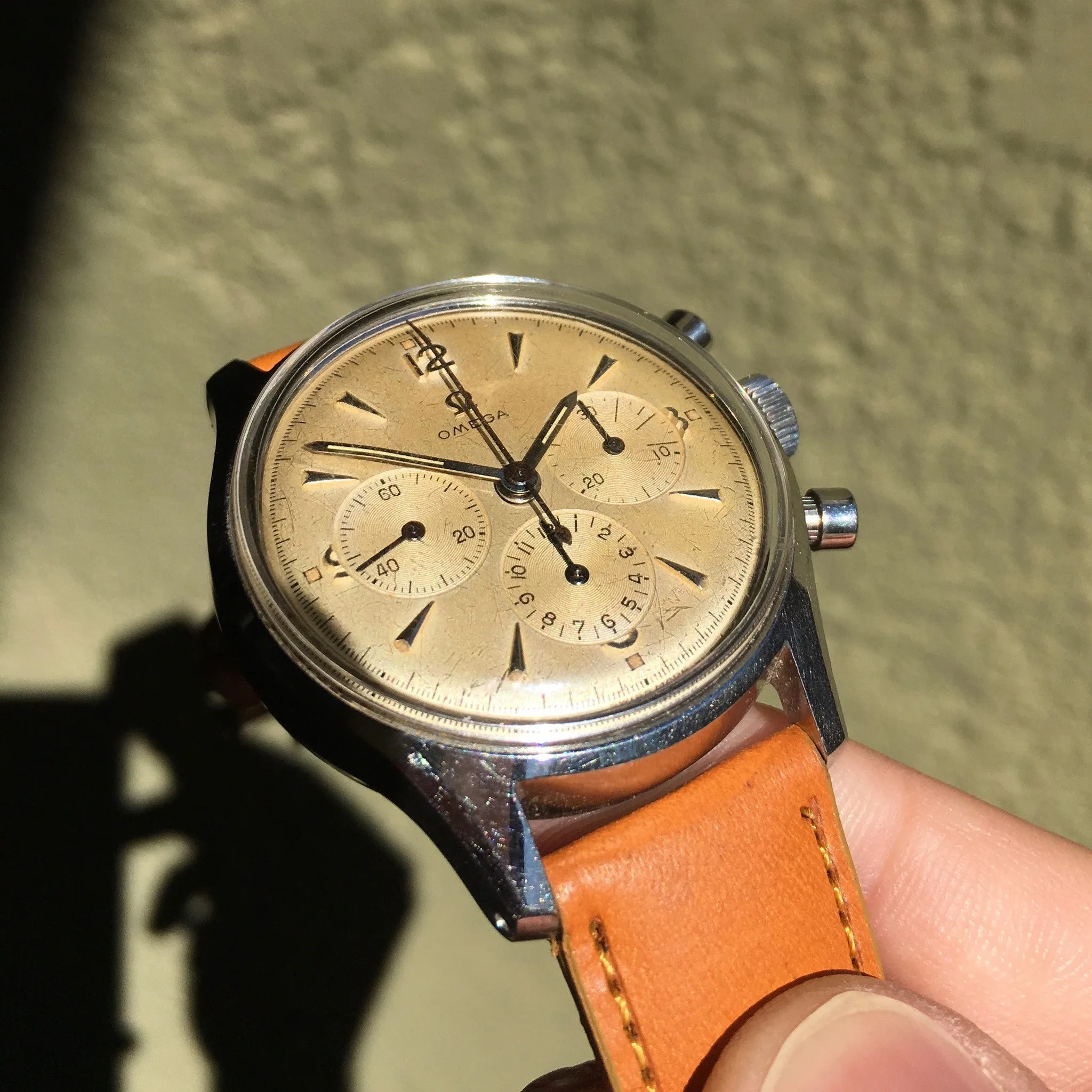 Vintage Omega 2451-6 Steel Chronograph Cal. 321 Manual 1950's Wristwatch 35mm
