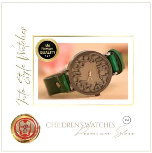 Vintage Platinum Designer Watch Unisex Green