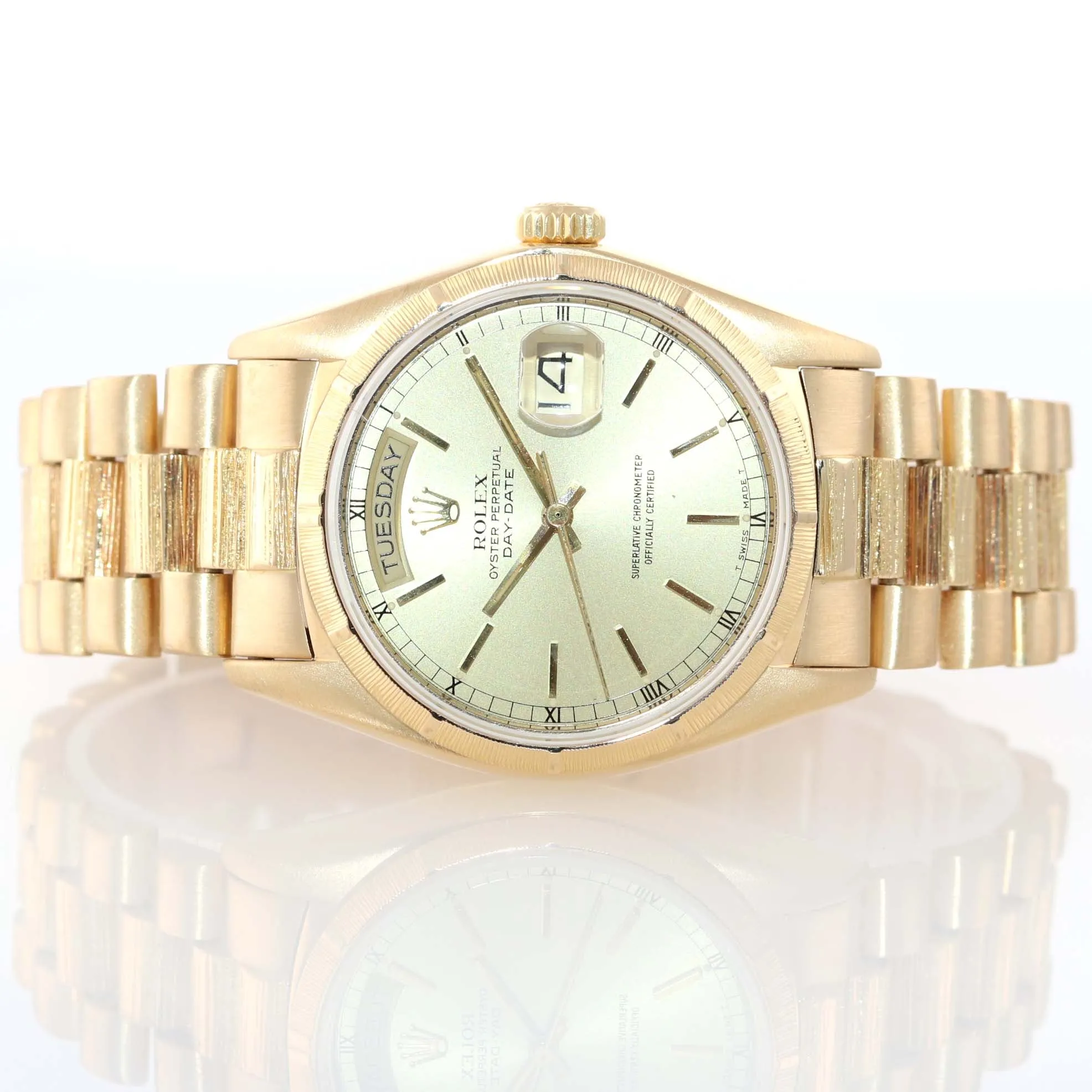 Vintage Rolex Day-Date President 36mm 18078 Bark 18K Yellow Gold Watch 18038