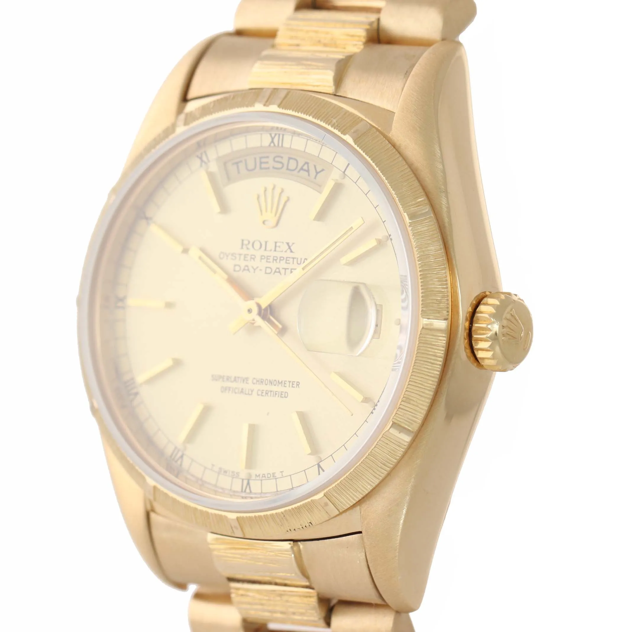 Vintage Rolex Day-Date President 36mm 18078 Bark 18K Yellow Gold Watch 18038