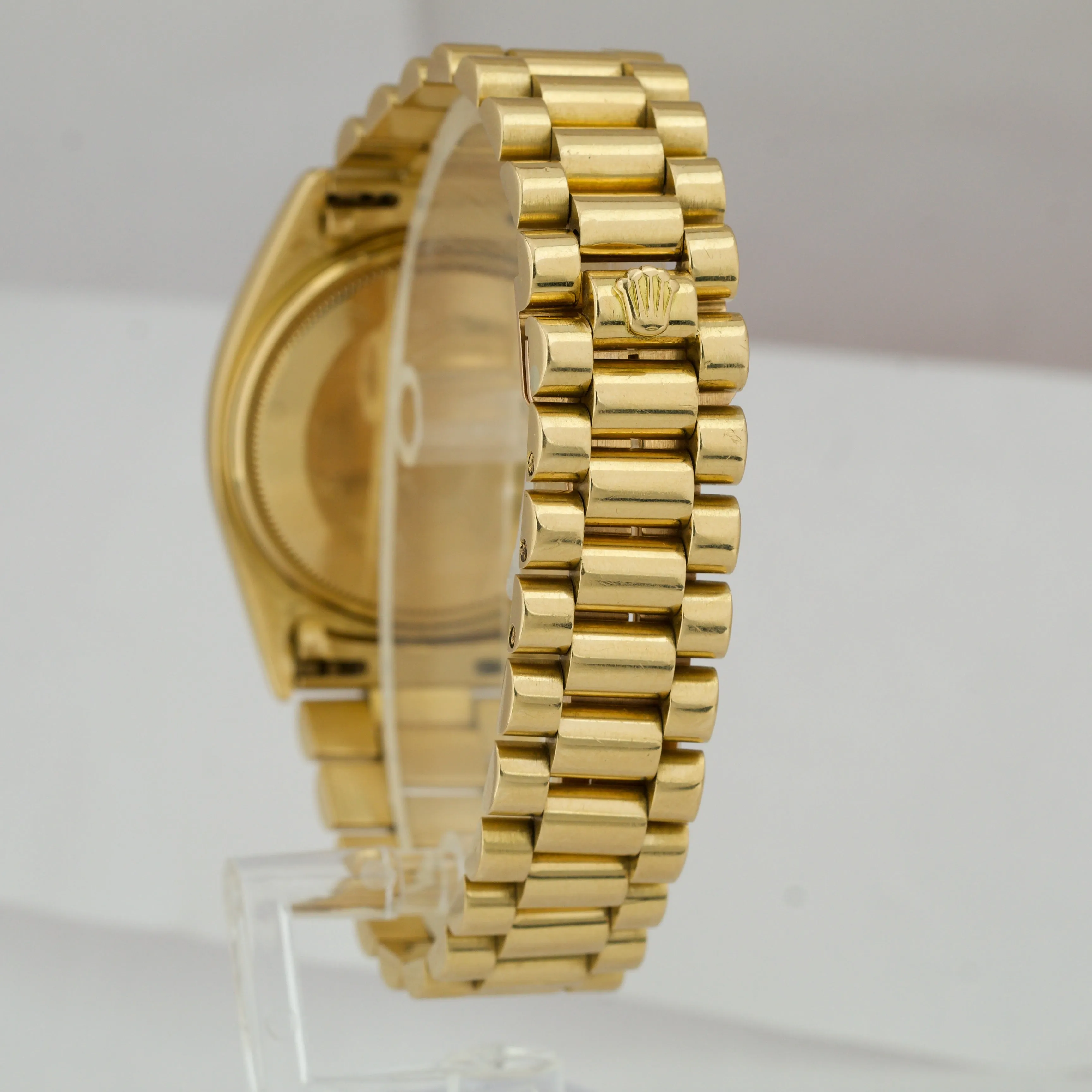 Vintage Rolex Day-Date President 36mm Champagne LINEN 18K Yellow Gold Watch 1803