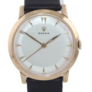 Vintage Rolex Solid 14k Yellow Gold Manual Wind 34mm Watch