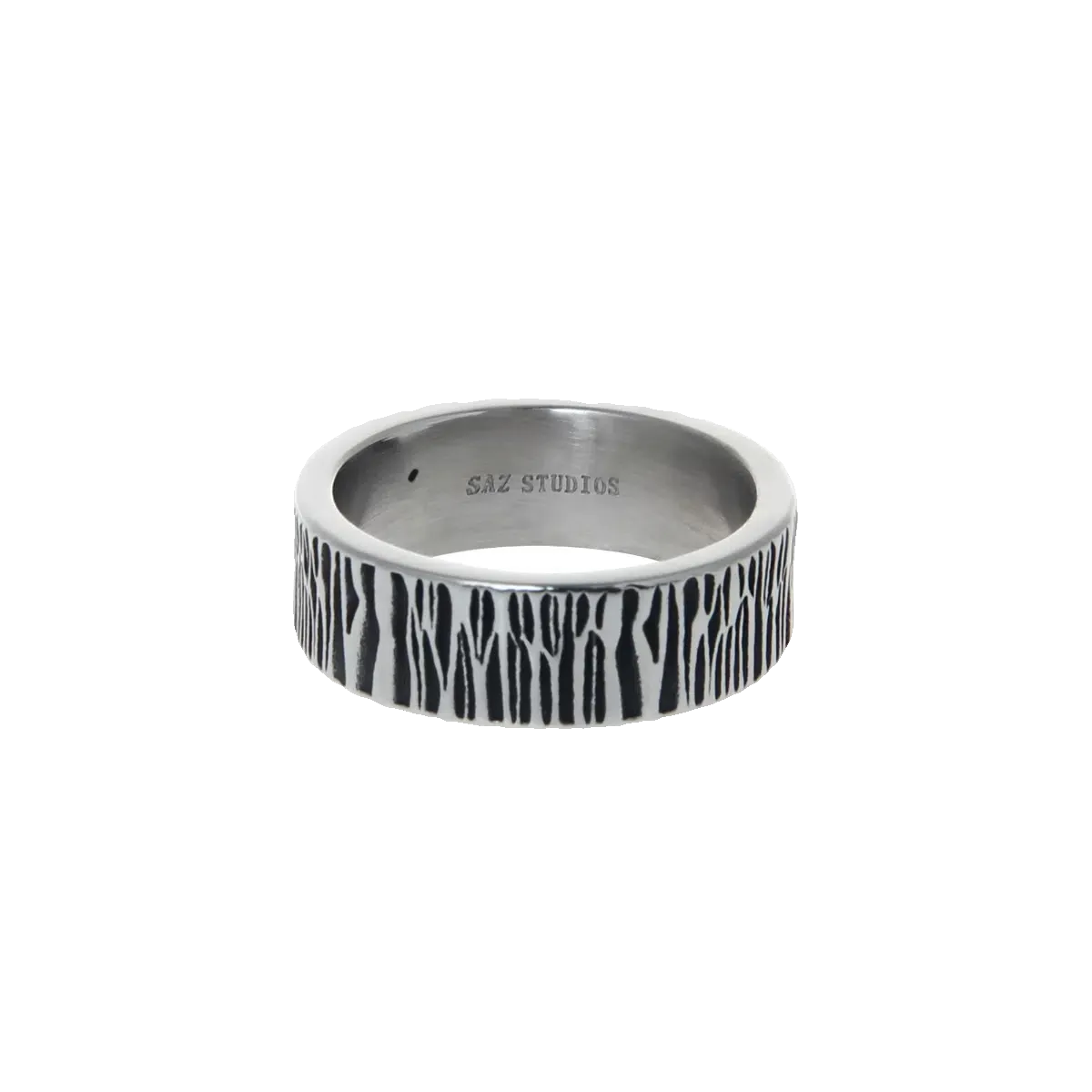 Vintage Textured Titanium Steel Ring