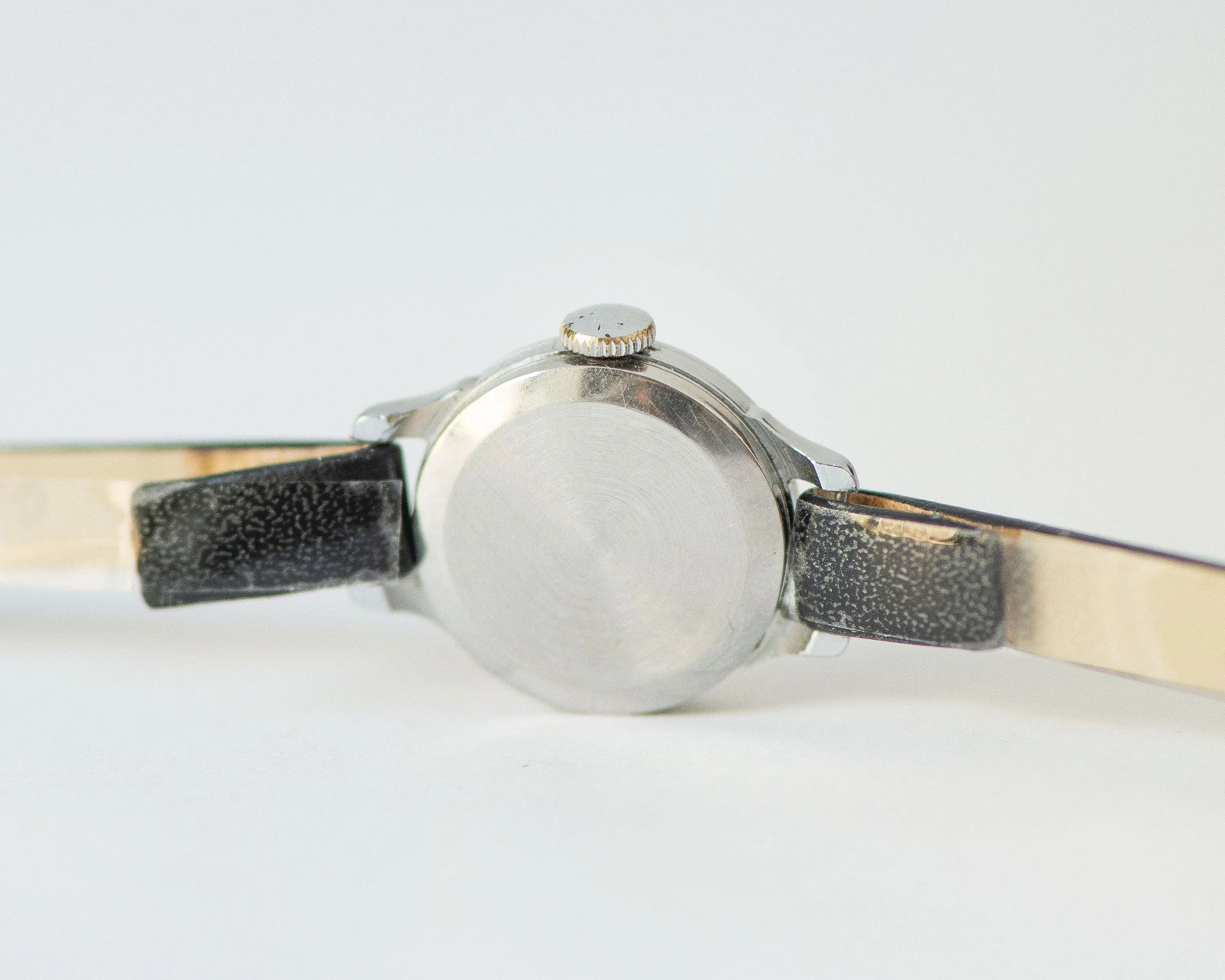Vintage women watch classic silver shade Seagull, micro lady watch delicate timepiece, petite jewelry her, new premium leather strap