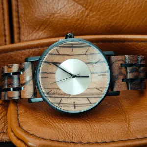Vision - Zebrawood & Matte black Plated Stainless Steel Watch