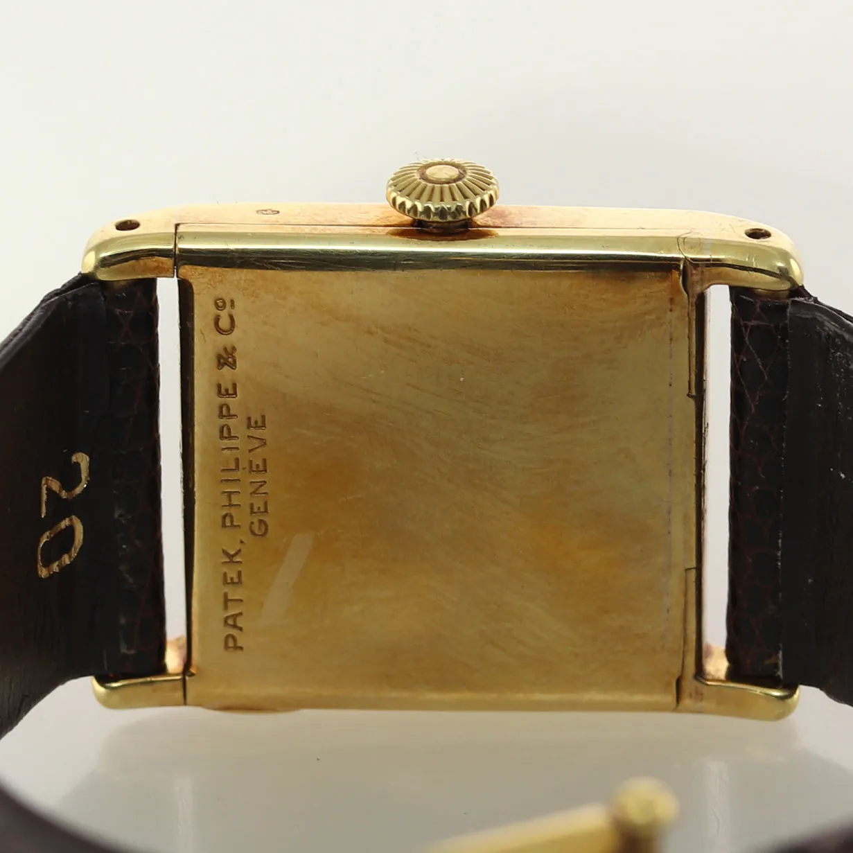 VTG Patek Philippe Dress 18k Yellow Gold 24mm Silver Arabic Manual Wind Watch