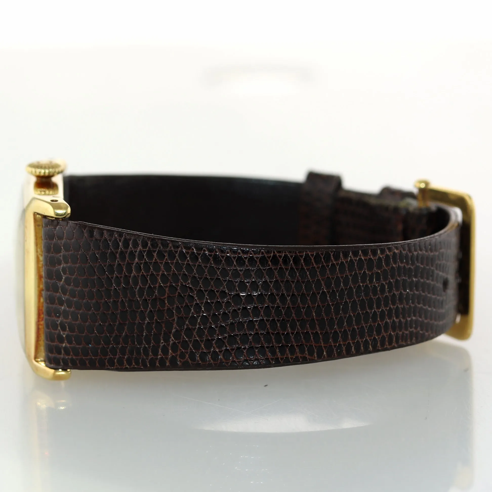 VTG Patek Philippe Dress 18k Yellow Gold 24mm Silver Arabic Manual Wind Watch