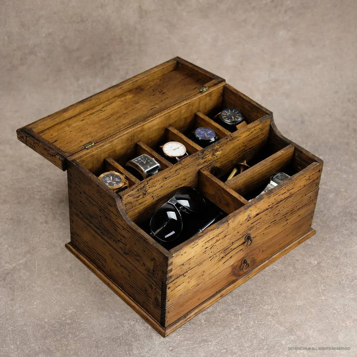 Watch Box Valet Box with Double Drawer N.5